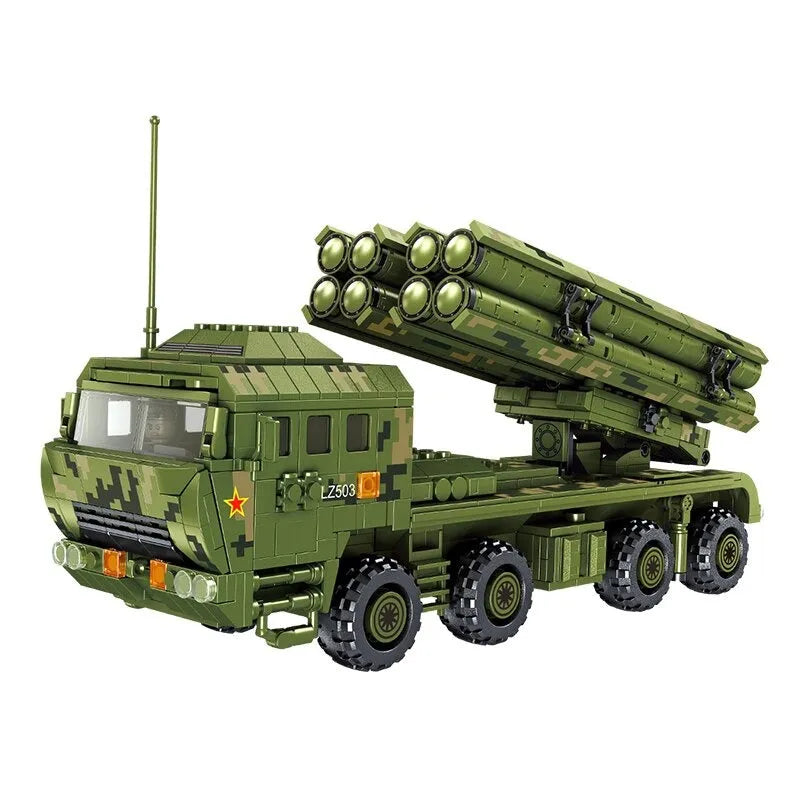 Military Moc Rocket Gun Carrier War Truck Bricks Toys