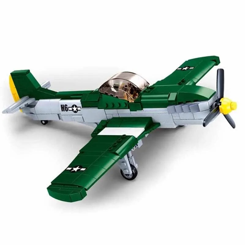 Military MOC WW2 P51D Fighter Aircraft Bricks Toys