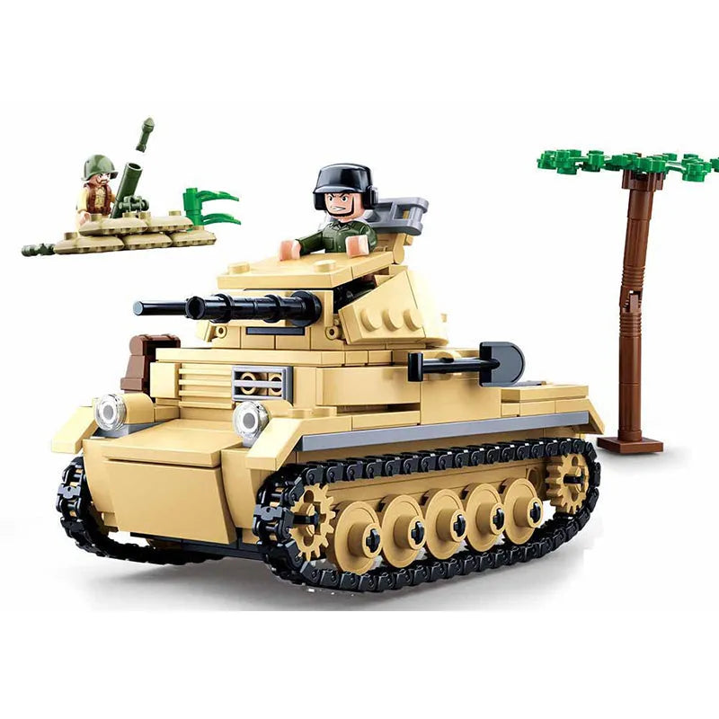Sluban Building Block Toys WW2 M14/41 Medium Tank 463PCS Bricks B0711  Military Construction Compatbile With Leading Brands - LEPIN LEPIN Store