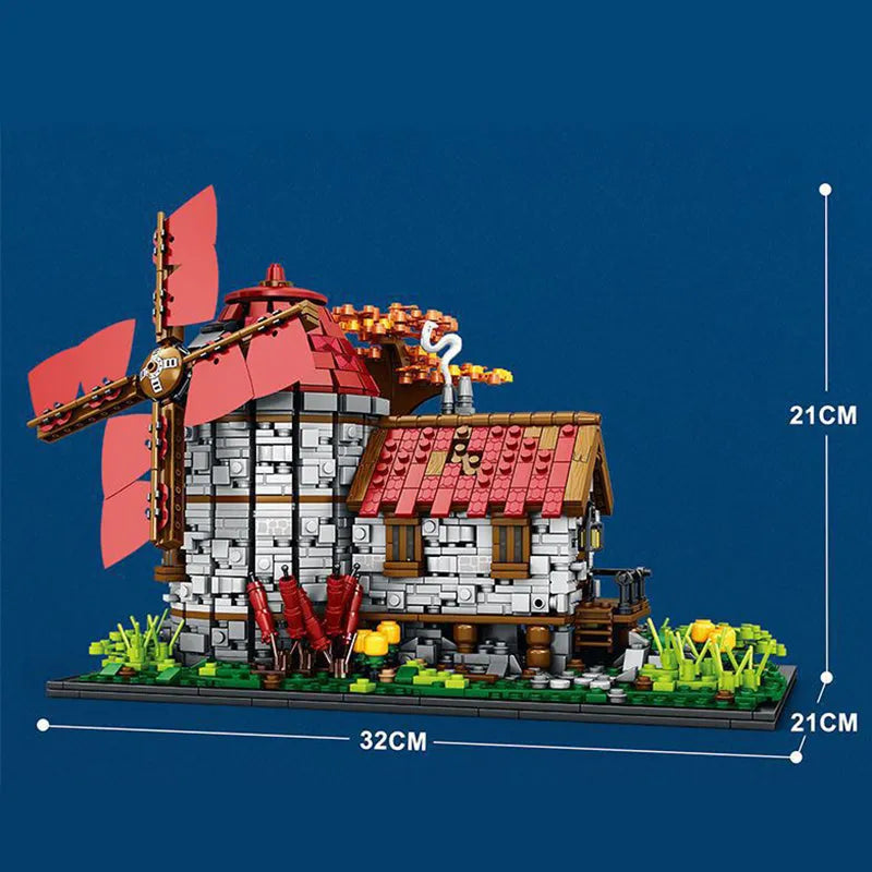 Building Blocks European Century MOC Medieval Windmills Town Bricks Toy Construction Set Toys - 5