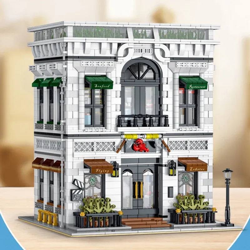 Building Blocks Creator Expert City MOC Seafood Restaurant Bricks Toy Construction Set Toys - 2