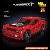 Thumbnail for Building Blocks Tech Challenger Pull Back Sports Car Bricks Toy Construction Set Toys - 2