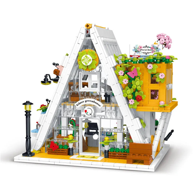 Building Blocks Creator Expert MOC City Flower Shop Bricks Toy Construction Set Toys - 1