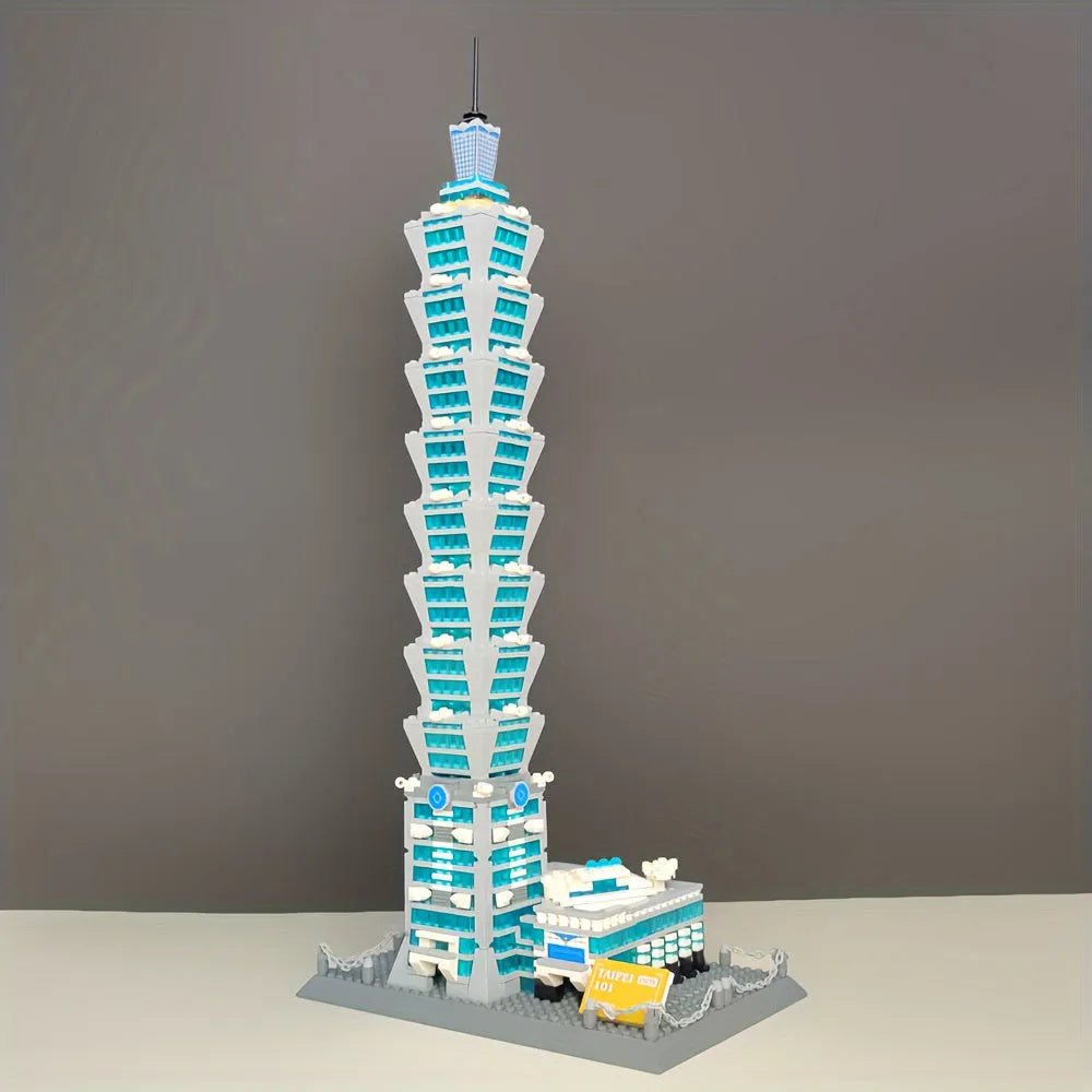 Building Blocks MOC Architecture Taipei 101 Tower Bricks Toys Construction Set Toys - 2