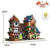 Thumbnail for Building Blocks Creator Experts MOC Medieval Town Tavern Bricks Toy Construction Set Toys - 5