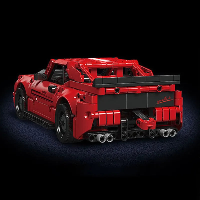 Building Blocks Tech Challenger Pull Back Sports Car Bricks Toy Construction Set Toys - 3