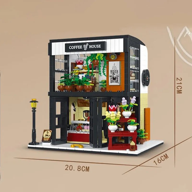 Building Blocks Creator Expert City Flower Coffee House Bricks Toy - 5