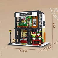Thumbnail for Building Blocks Creator Expert City Flower Coffee House Bricks Toy - 5