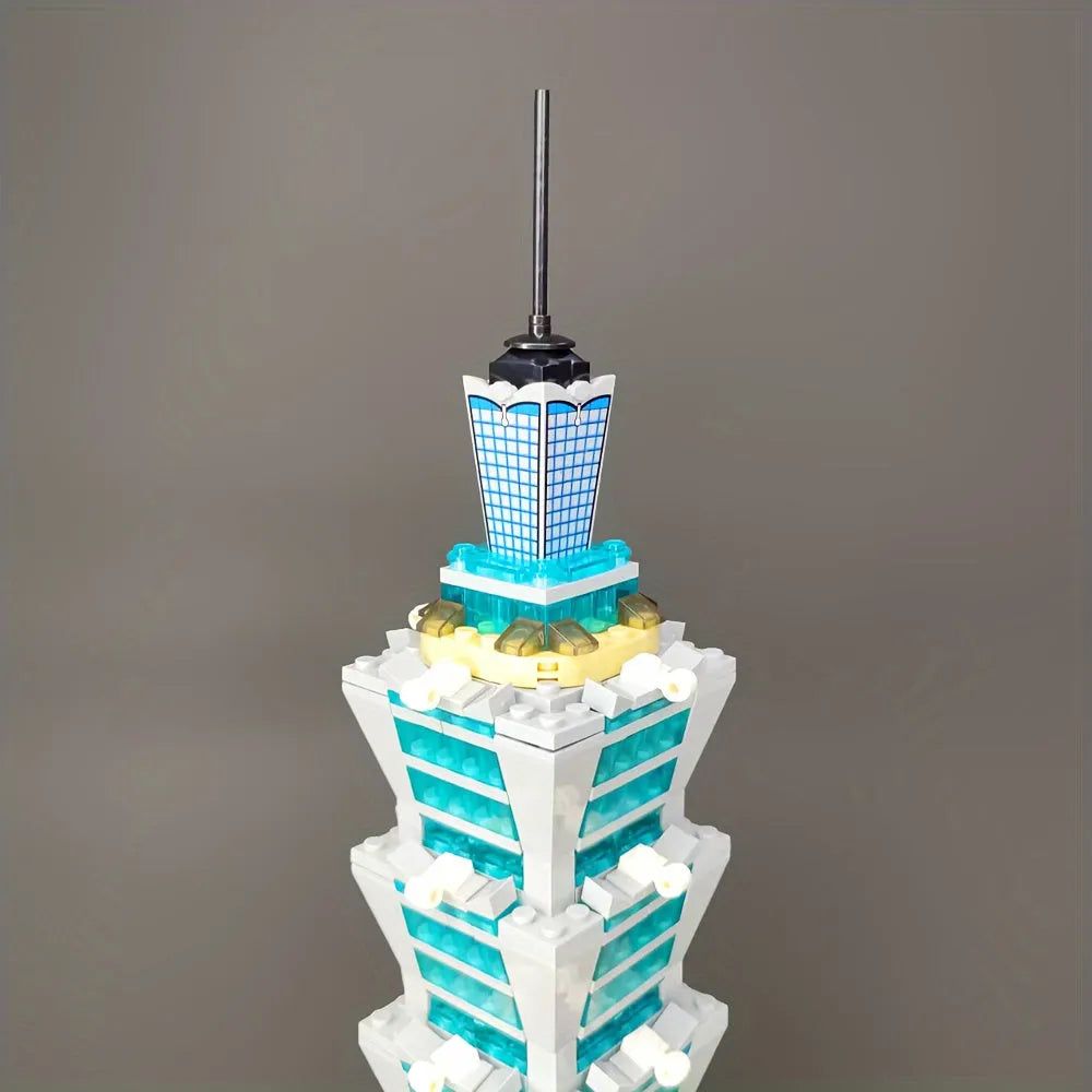 Building Blocks MOC Architecture Taipei 101 Tower Bricks Toys Construction Set Toys - 8