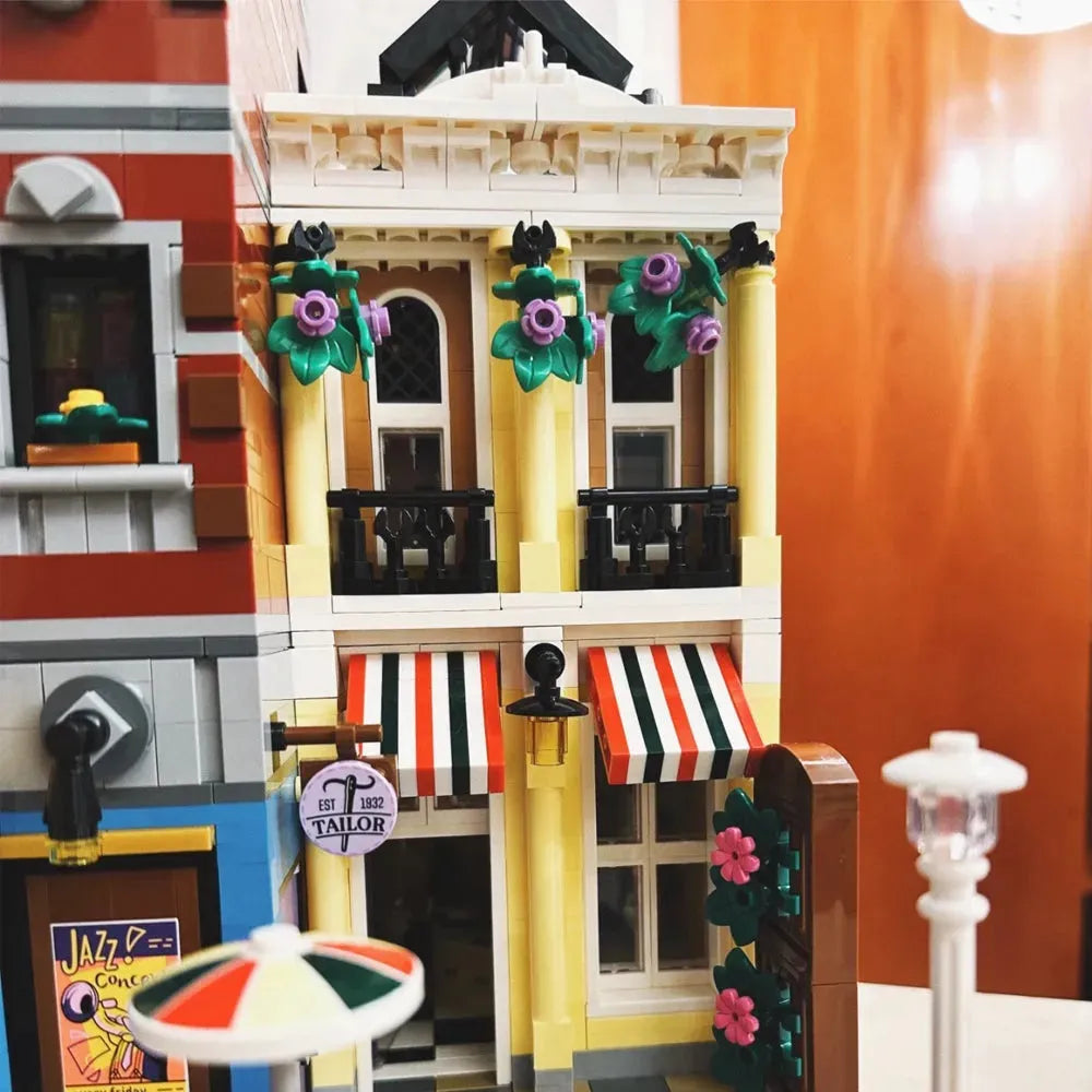 Building Blocks Creator MOC Expert City Jazz Club and Pizzeria Bricks Toy Construction Set Toys - 6