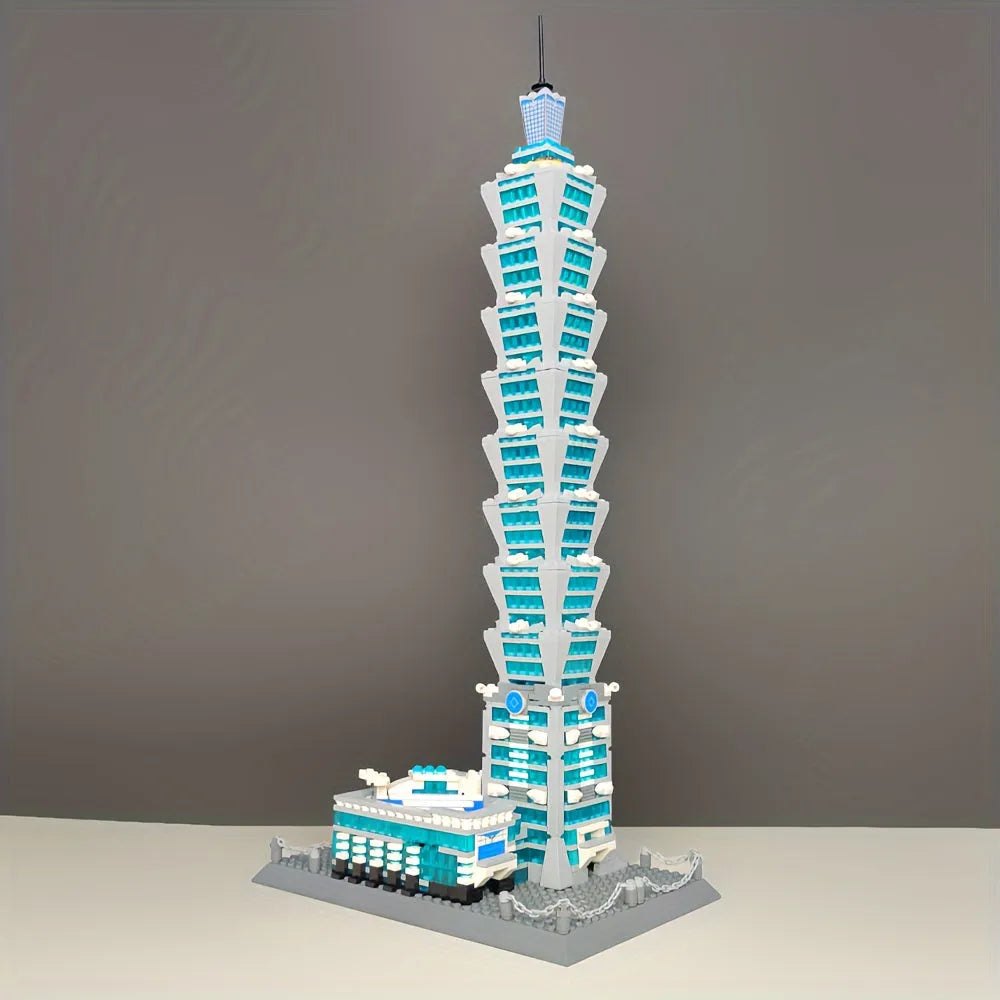 Building Blocks MOC Architecture Taipei 101 Tower Bricks Toys Construction Set Toys - 9