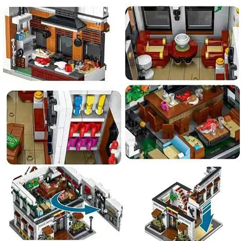 Building Blocks Creator Expert City MOC Seafood Restaurant Bricks Toy Construction Set Toys - 10