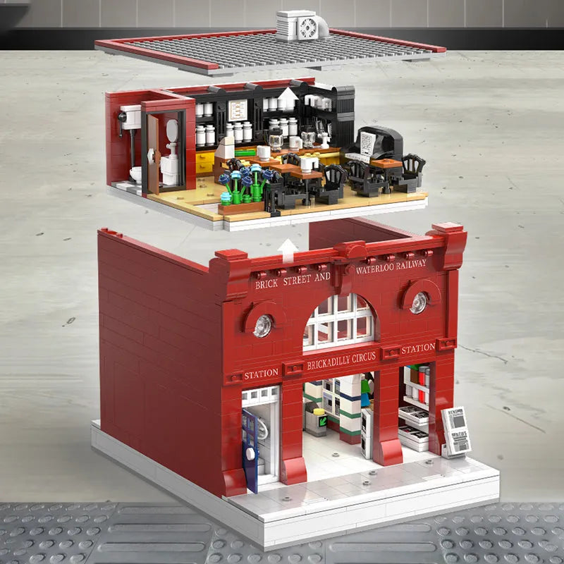 Building Blocks Creator Street City MOC London Underground Bricks Toy Construction Set Toys - 4