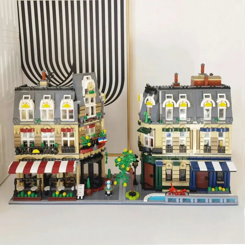 Building Blocks City Street Creator Expert MOC Paris Restaurant Bricks Toy - 2