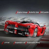 Thumbnail for Building Blocks Tech MOC Ferrari LA Ferrari Super Racing Car Bricks Toy EU Construction Set Toys - 3