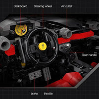 Thumbnail for Building Blocks Tech MOC Ferrari LA Ferrari Super Racing Car Bricks Toy EU Construction Set Toys - 7