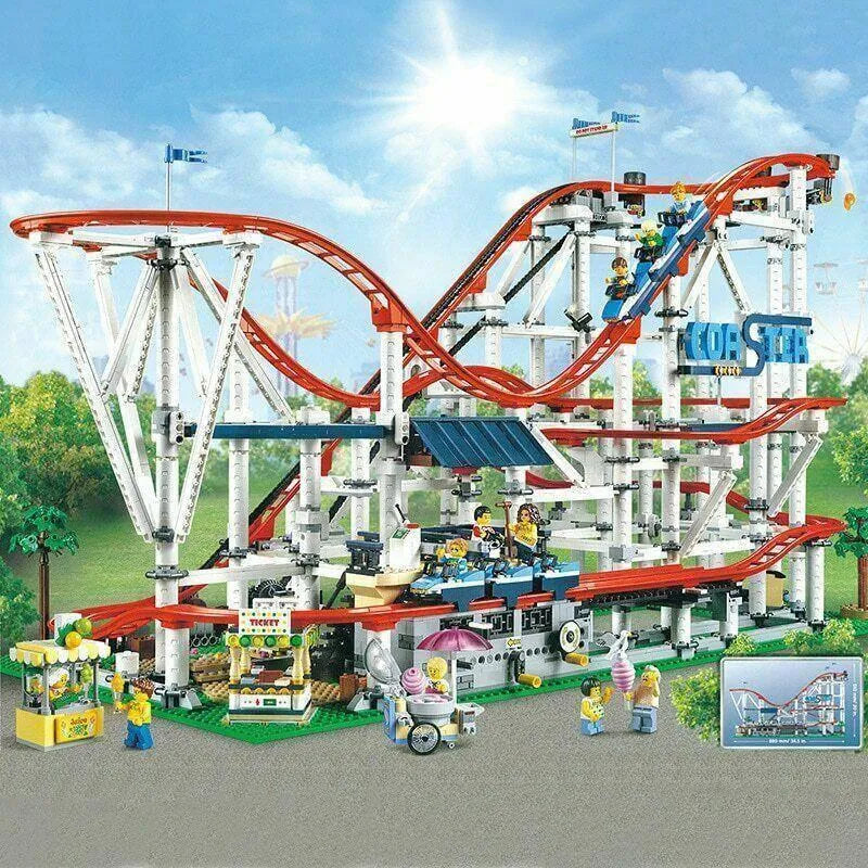 Building Blocks Creator Expert Motorized Roller Coaster MOC Bricks Toy Construction Set Toys - 5