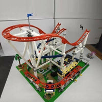 Thumbnail for Building Blocks Creator Expert Motorized Roller Coaster MOC Bricks Toy Construction Set Toys - 6