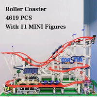 Thumbnail for Building Blocks Creator Expert Motorized Roller Coaster MOC Bricks Toy Construction Set Toys - 2