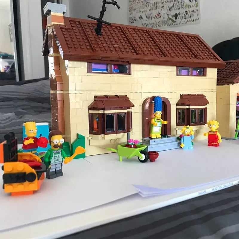 Building Blocks Movies Creator MOC The Simpsons House Bricks Toy Construction Set Toys - 12