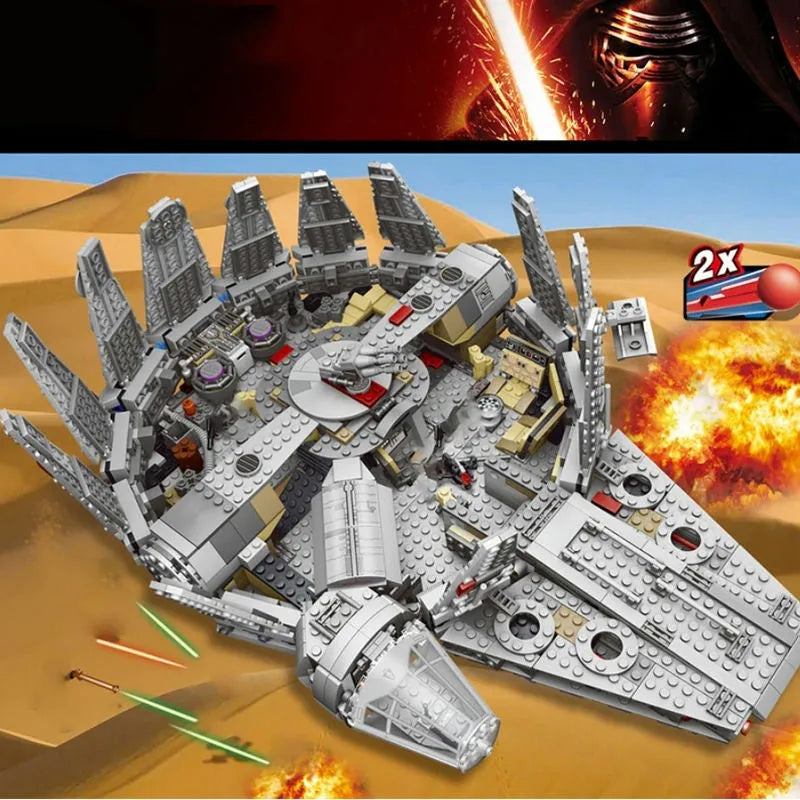 Building Blocks Star Wars MOC Millennium Falcon 05007 Bricks Toy Construction Set Toys - 11