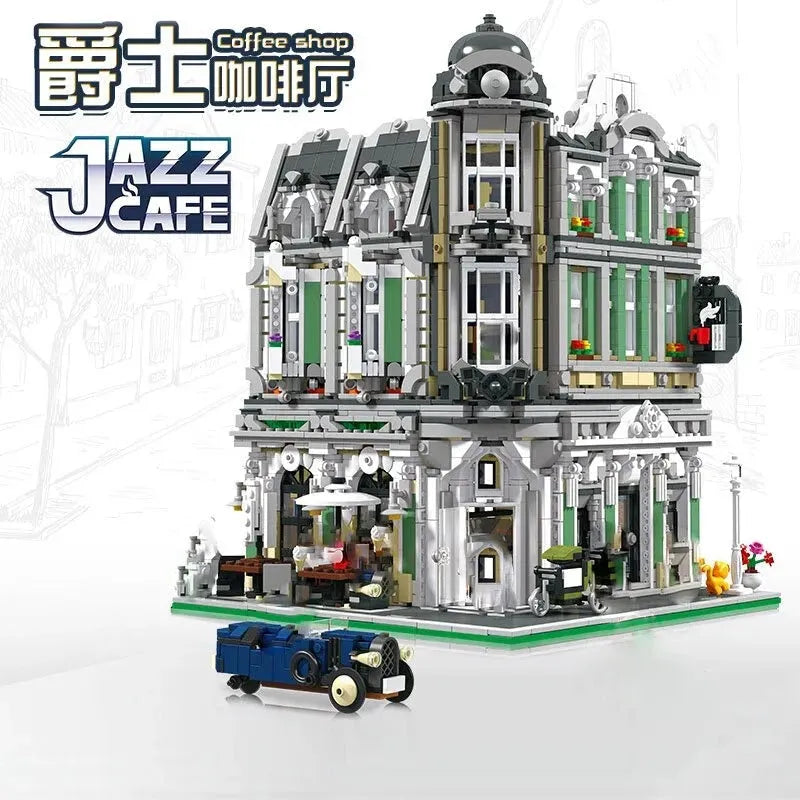 Building Blocks Creator MOC Expert City Corner Jazz Cafe Bricks Toy Construction Set Toys - 2