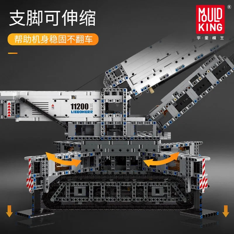 Building Blocks Tech MOC Liebherr RC APP Crawler Crane Bricks Toys Construction Set Toys - 7