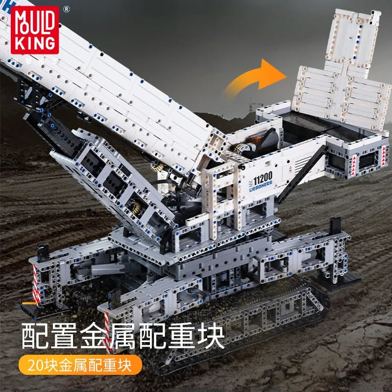 Building Blocks Tech MOC Liebherr RC APP Crawler Crane Bricks Toys Construction Set Toys - 9