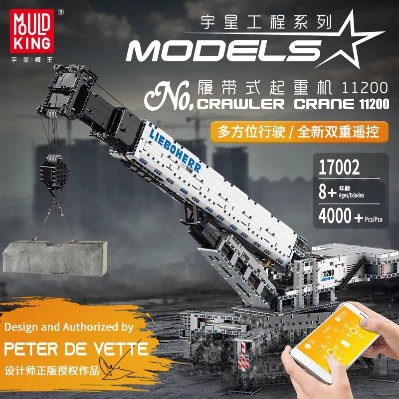 Building Blocks Tech MOC Liebherr RC APP Crawler Crane Bricks Toys Construction Set Toys - 3