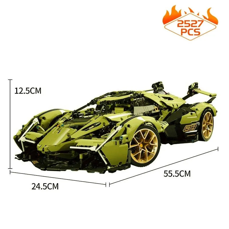 Building Blocks Tech MOC Lambo V12 Vision GT Racing Car Bricks Toys EU Construction Set Toys - 7