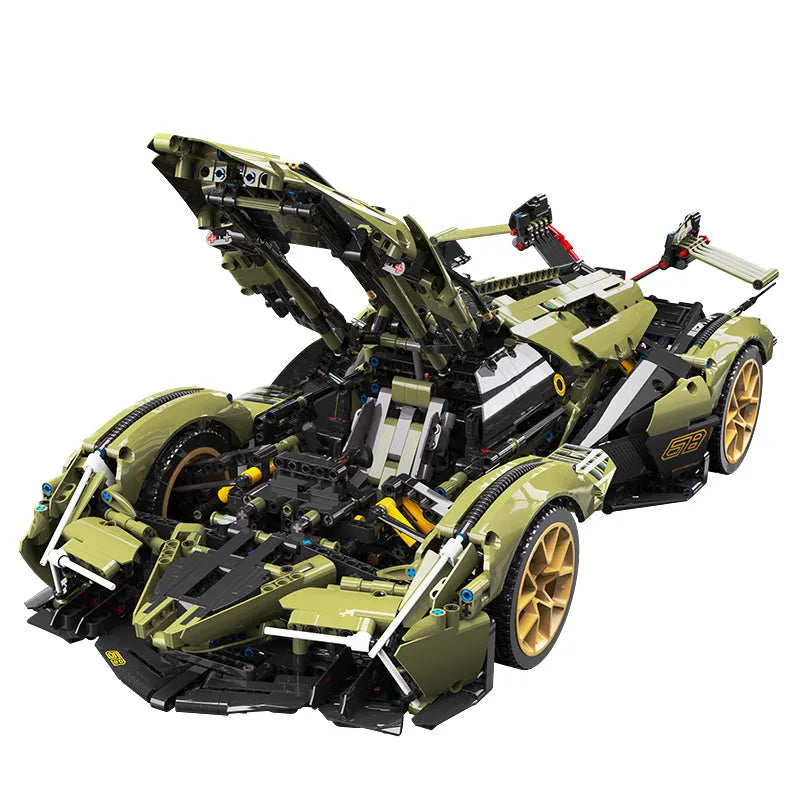 Building Blocks Tech MOC Lambo V12 Vision GT Racing Car Bricks Toys EU Construction Set Toys - 5