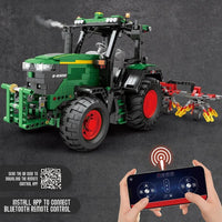 Thumbnail for Building Blocks Expert Tech MOC Motorized Agricultural RC Tractor Bricks Toy Construction Set Toys - 3