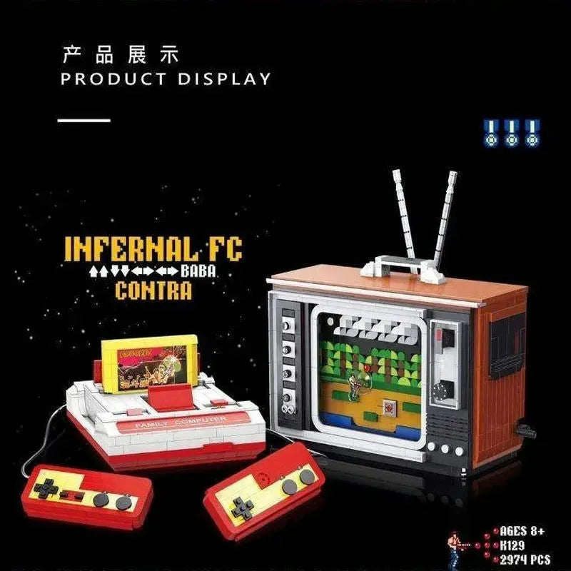 Building Blocks Creator Expert MOC Infernal FC Contra Retro TV Game Bricks Toy Construction Set Toys - 10