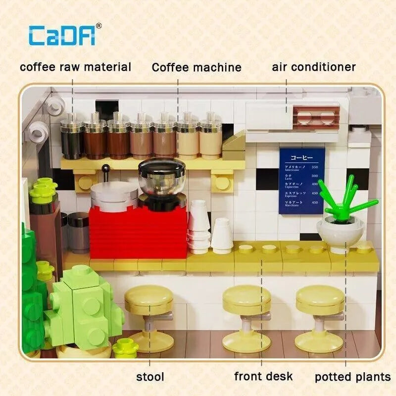 Building Blocks Creator MOC Japanese Summer Coffee Shop Bricks Toys 66007 Construction Set Toys - 14