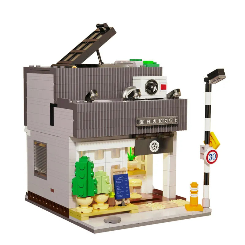 Building Blocks Creator MOC Japanese Summer Coffee Shop Bricks Toys 66007 Construction Set Toys - 6