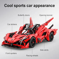 Thumbnail for Building Blocks MOC RC Motorized APE Racing Hyper Car Bricks Toys C63005 Construction Set Toys - 20