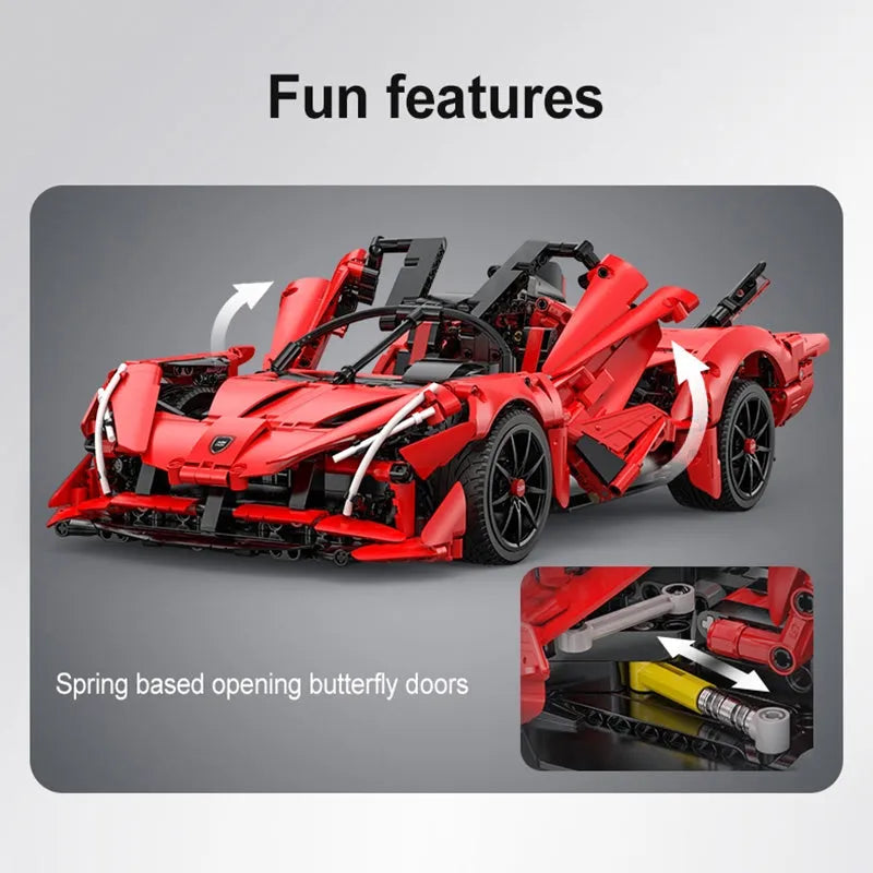 Building Blocks MOC RC Motorized APE Racing Hyper Car Bricks Toys C63005 Construction Set Toys - 18