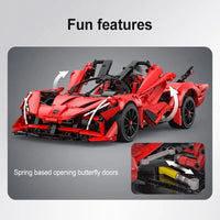 Thumbnail for Building Blocks MOC RC Motorized APE Racing Hyper Car Bricks Toys C63005 Construction Set Toys - 18