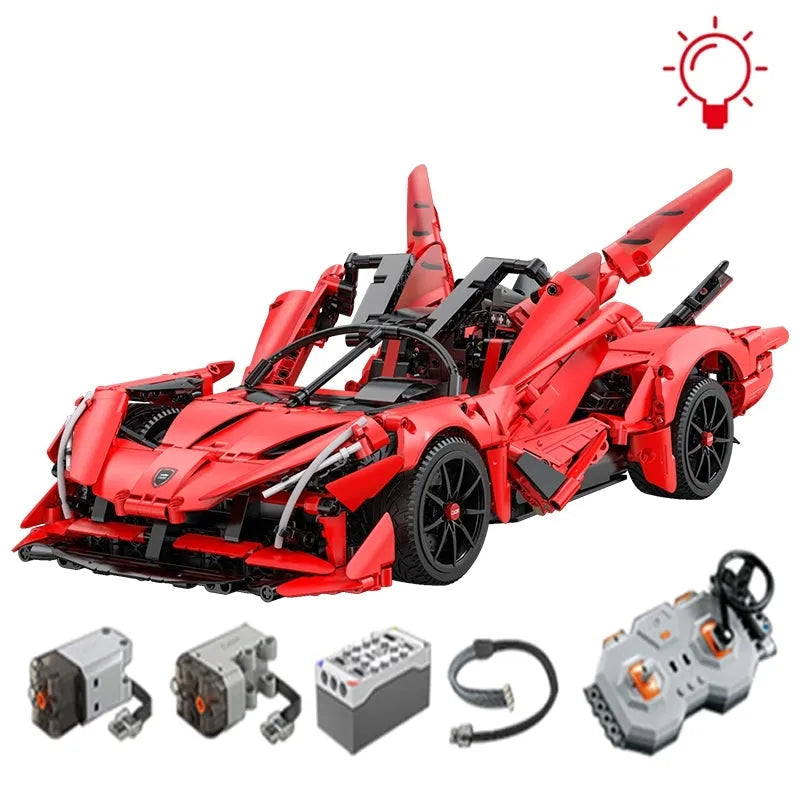 Building Blocks MOC RC Motorized APE Racing Hyper Car Bricks Toys C63005 Construction Set Toys - 16