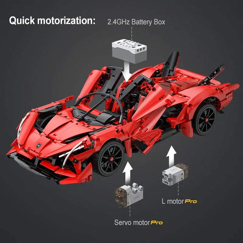 Building Blocks MOC RC Motorized APE Racing Hyper Car Bricks Toys C63005 Construction Set Toys - 21