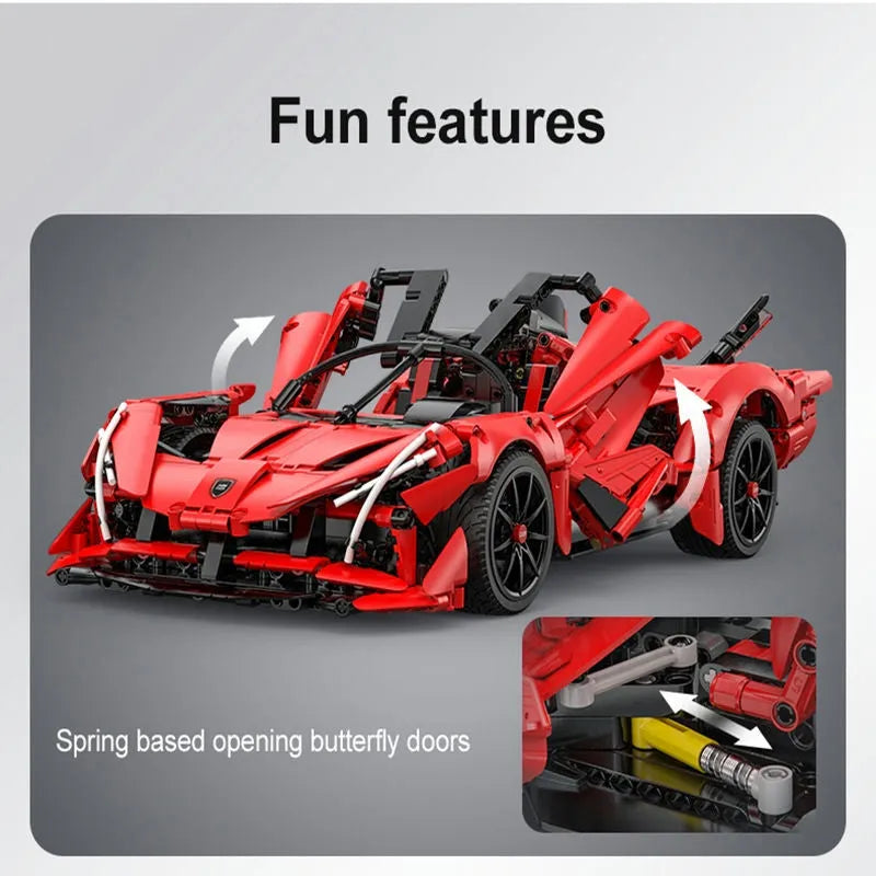 Building Blocks MOC RC Motorized APE Racing Hyper Car Bricks Toys C63005 Construction Set Toys - 8