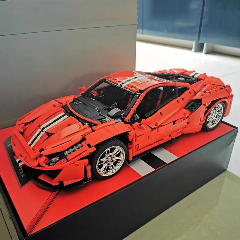 Building Blocks MOC RC Motorized Ferrari 488 Racing Sports Car Bricks Toys Construction Set Toys - 28