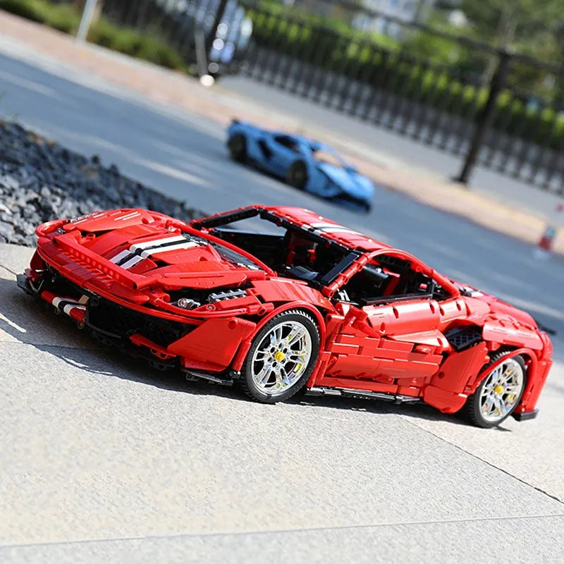 Building Blocks MOC RC Motorized Ferrari 488 Racing Sports Car Bricks Toys Construction Set Toys - 23