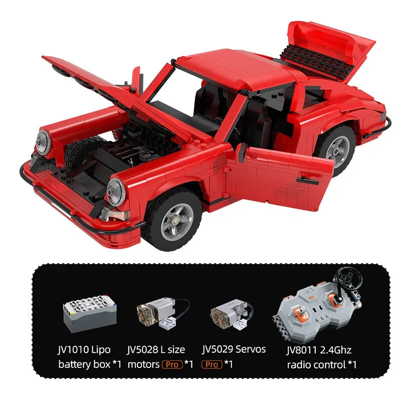 Building Blocks MOC RC Motorized Porsche 911 Classic Racing Car Bricks Toy C61045 Construction Set Toys - 1