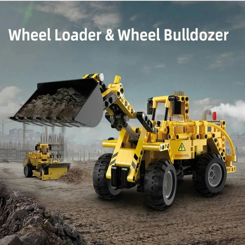 Building Blocks Tech MOC City Wheel Loader Bulldozer Bricks Toys C65004 Construction Set Toys - 2