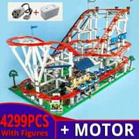 Thumbnail for Building Blocks MOC 15039 Creator Expert Motorized Roller Coaster Bricks Toys Construction Set Toys - 1