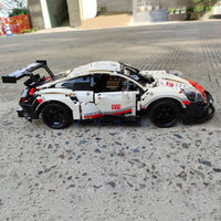 Thumbnail for Building Blocks MOC 20097 Tech Porsche 911 RSR Racing Sports Car Bricks Toys - 12