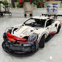 Thumbnail for Building Blocks MOC 20097 Tech Porsche 911 RSR Racing Sports Car Bricks Toys - 14