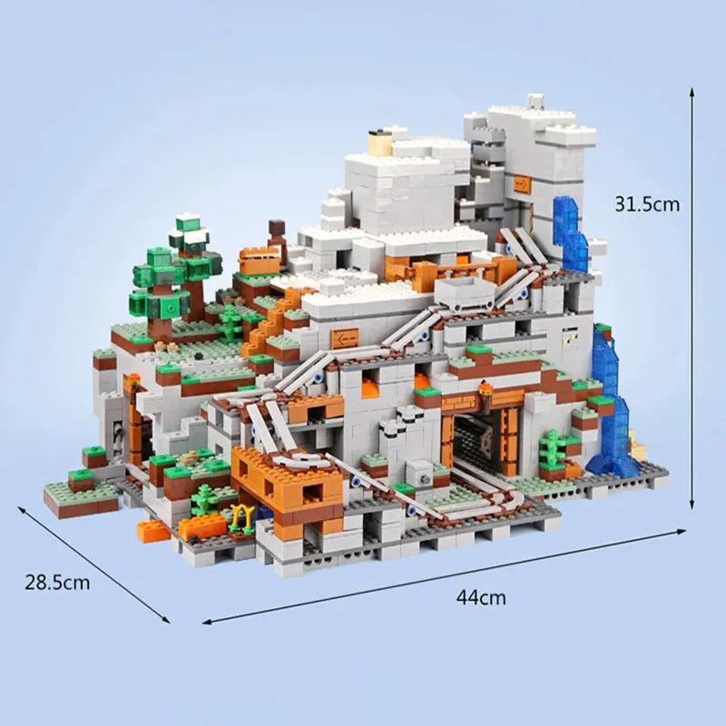 Building Blocks MOC 76010 Minecraft My World The Mountain Cave Bricks Toys - 2