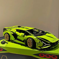 Thumbnail for Building Blocks MOC 81996 Tech Lambo Sian FKP37 Racing Car Bricks Toys Construction Set Toys - 17